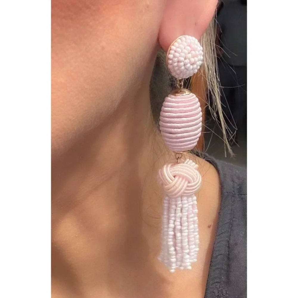 Baublebar pink tassel‎ beaded earrings - Picture 5 of 5